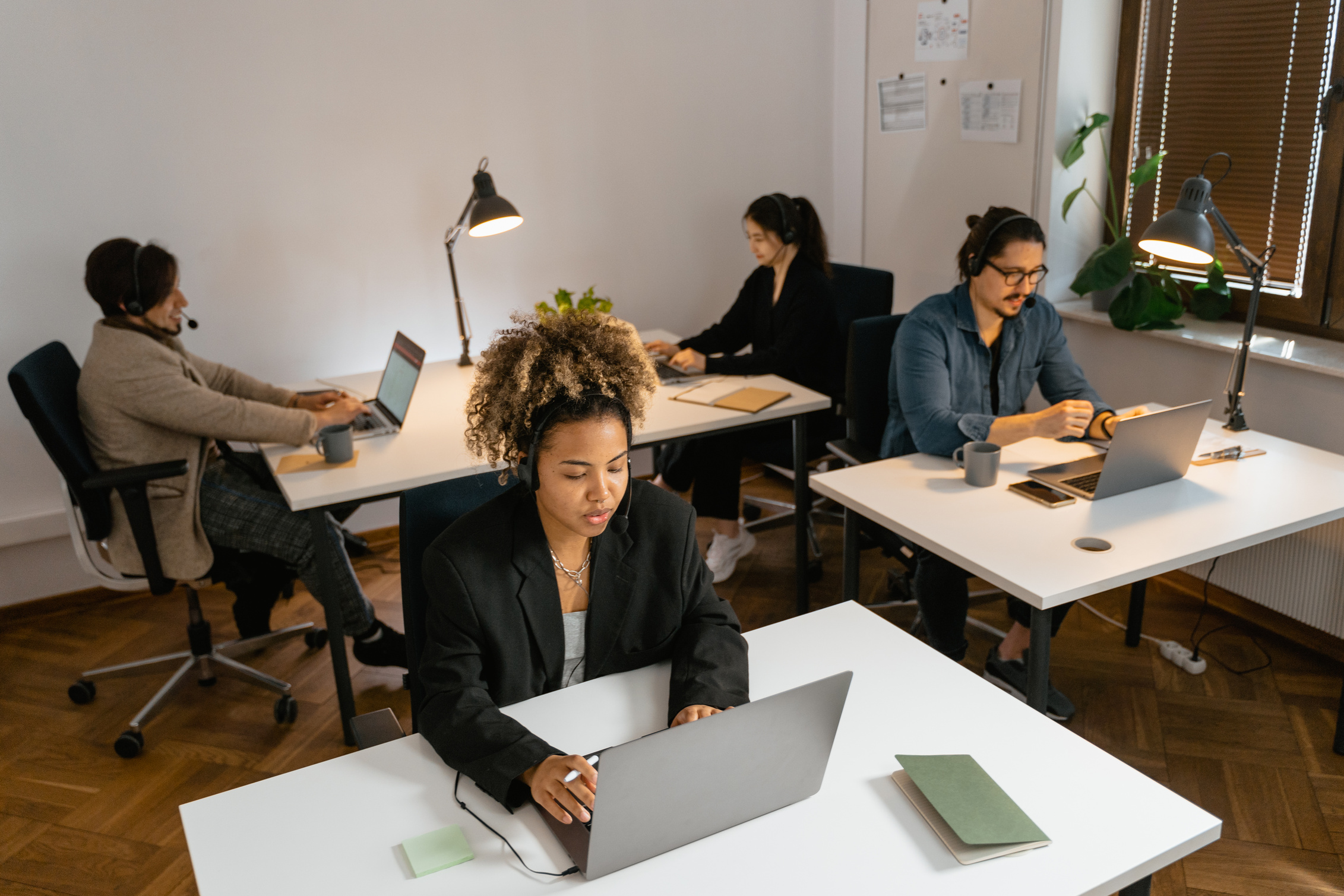 People Working in Call Center